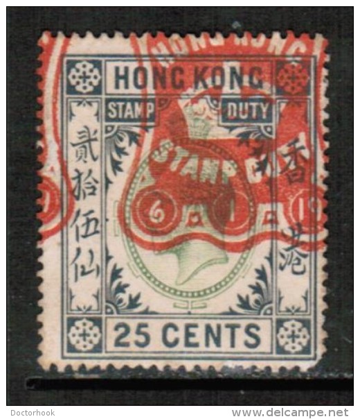 HONG KONG  25 CENTS "BILL Of EXCHANGE" FISCAL---(See Scan For Condition) - Post-fiscaal Zegels