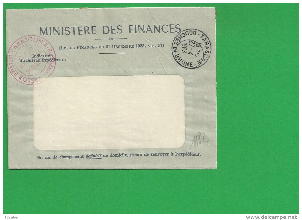 LETTRE BOUCHES DU RHONE TARASCON En Franchise - 1961-....