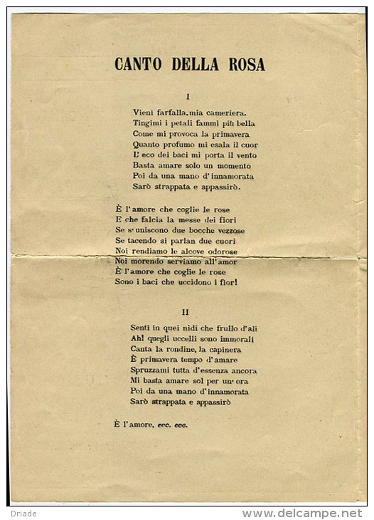 RIVISTA GATTE DI LUSSO IL CANTO DELLA ROSA CANTANTE TITINA MUSICA RIPPO INCISIONE COCCHI BOLOGNA MUSICA - Música