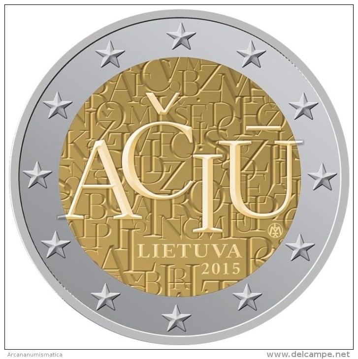 LITHUANIA  /  LIETUVA    2€ Bimetálica  2.015  2015   "ACIU"   SC/UNC   T-DL-11.479 - Lituanie