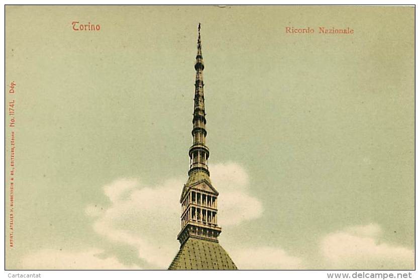 TORINO. LA CUSPIDE DELLA MOLE ANTONELLIANA. CARTOLINA NON VIAGGIATA DI INIZI '900 - Mole Antonelliana