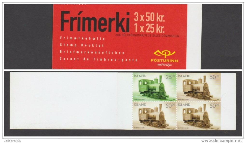 O) 1999 ICELAND, TRAIN - LOCOMOTIVE, BOOKLET MNH - Libretti