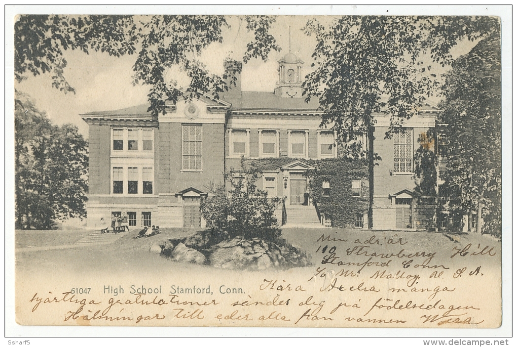 Stamford High School TRAM Sent To Sweden 1906 - Stamford