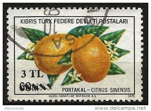 Turkish Cyprus 1979 - Mi. 68 O, Orange (Citrus Sinensis) | Fruits | Plants (Flora) | Overprint - Gebruikt