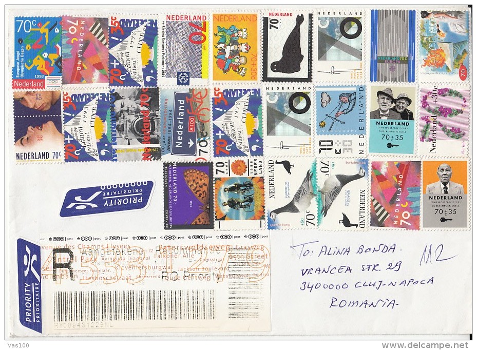 SEAL, BIRDS, NEWSPAPERS, ASTRONOMY, STAMPS ON REGISTERED COVER, 2010, NETHERLANDS - Brieven En Documenten