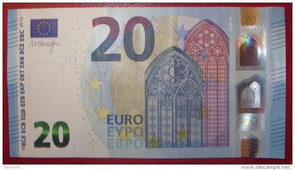 20 EURO S012F2 Draghi Italy Serie SE Perfect  UNC - 20 Euro