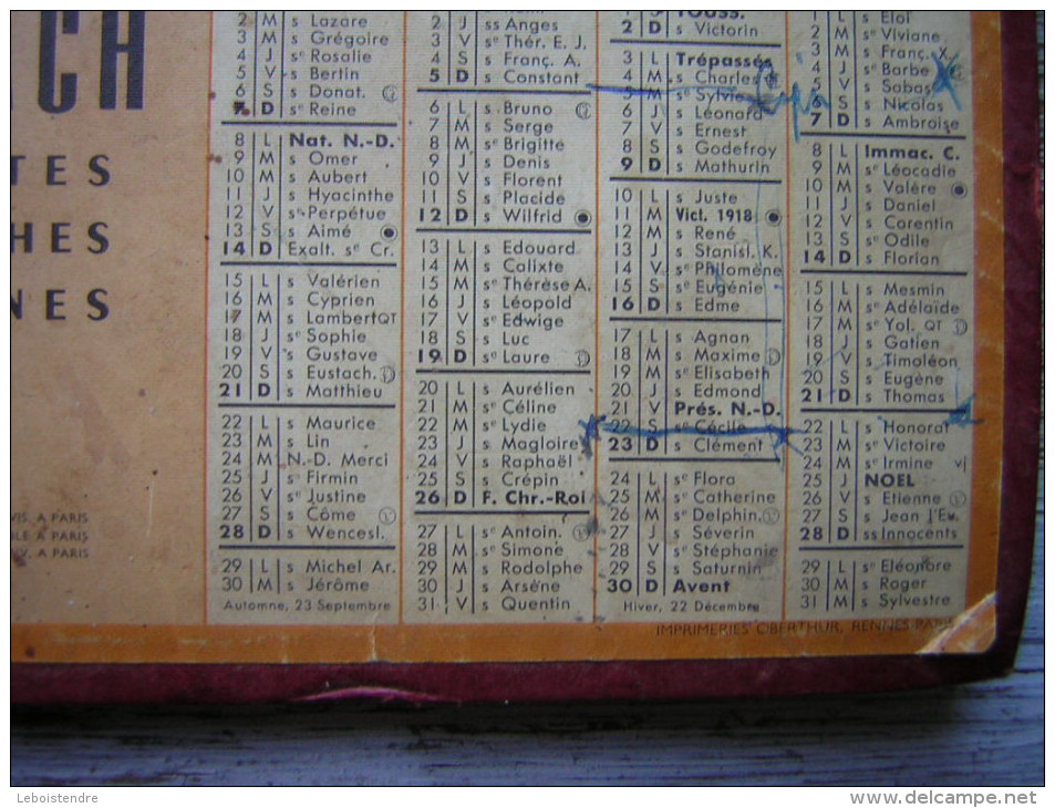 Almanach des Postes 1958 - 2ème Semestre  Calendrier de table, La poste,  Calendrier