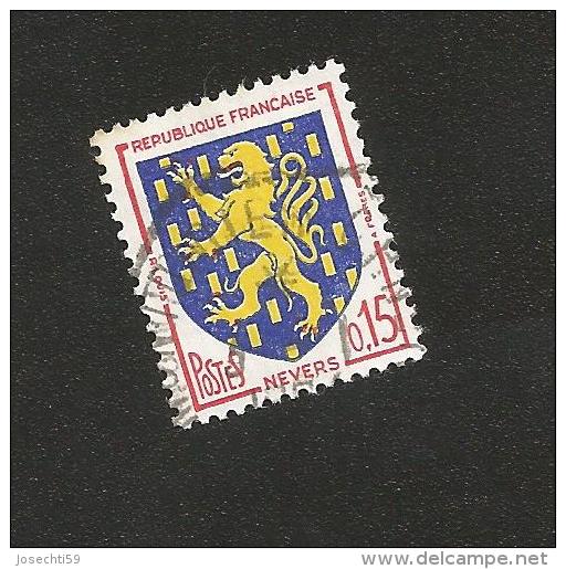 N° 1354  Blason De Nevers Langue Blanche  France Oblitéré 1962 - Unclassified