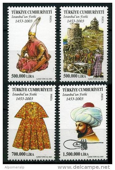 TURKEY 2003 (**) - Mi. 3335-38, 550th Anniversary Of The Conquest Of Istanbul - Neufs
