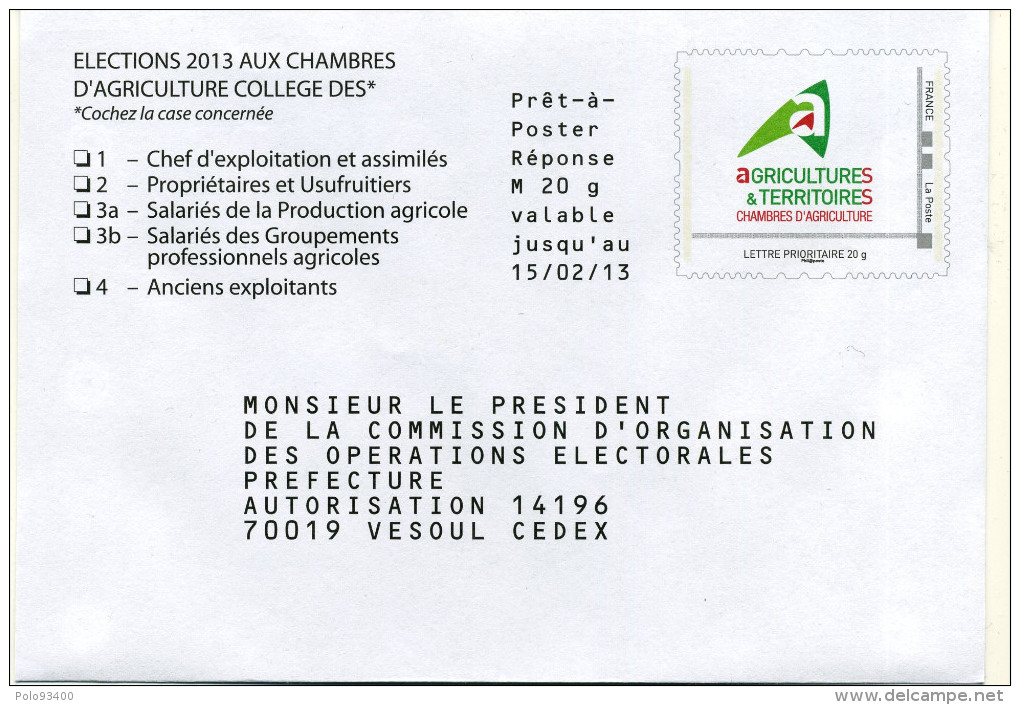 2013 CHAMBRES D'AGRICULTURE - PAP : Risposta