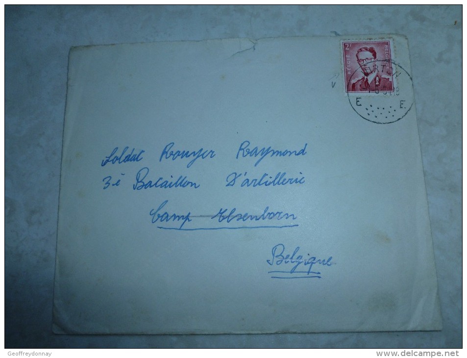 Enveloppe Cachet Virton 2f Baudouin A Lunette Avec Variété Accent Sur E De Belgie - Autres & Non Classés