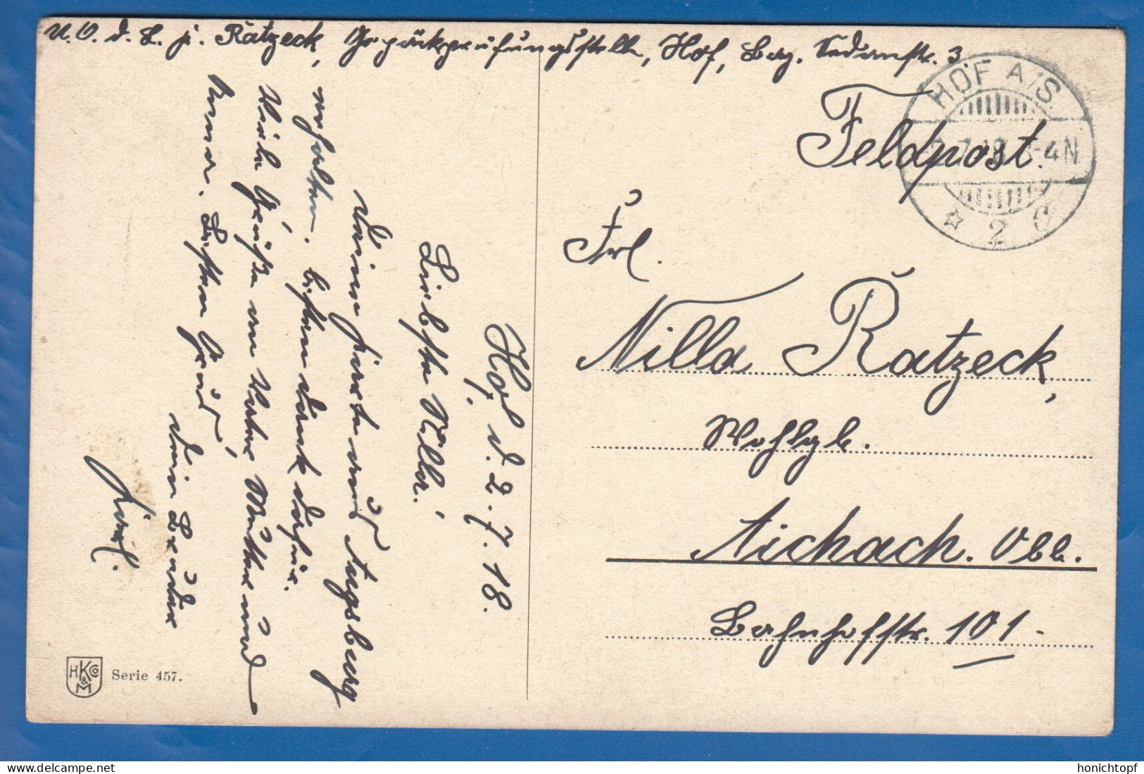 Malerei; Billing M.; Kohl; Zwibel Und Knoblau; 1918 Feldpost Stempel Hof Aisne - Billing, M.