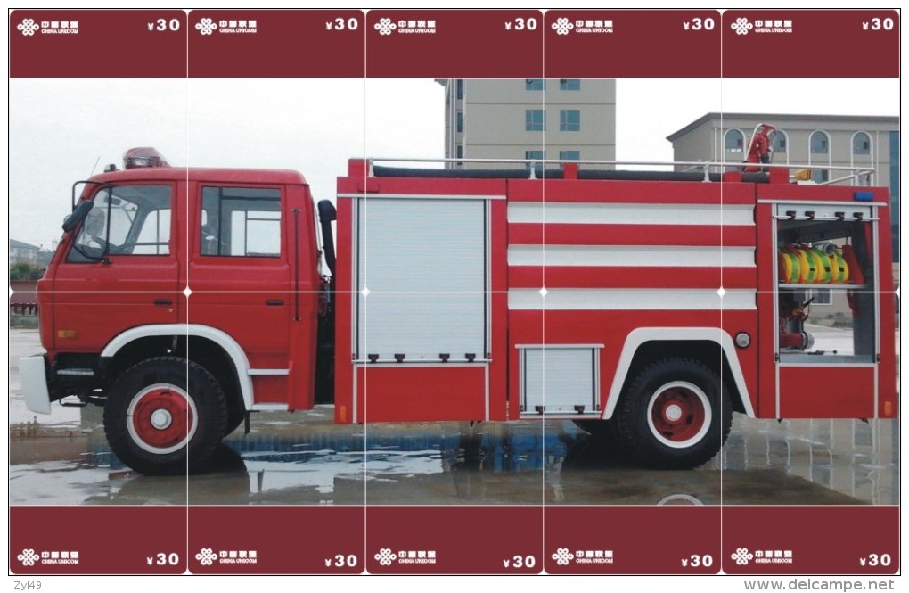 A04404 China Phone Cards Fire Engine Puzzle 160pcs - Brandweer