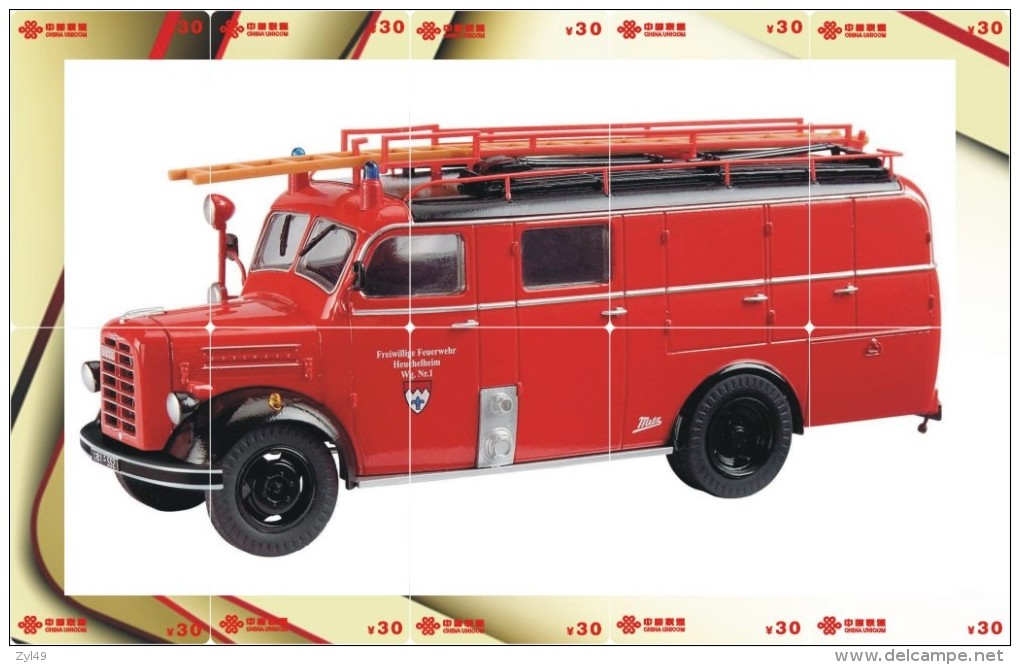 A04404 China Phone Cards Fire Engine Puzzle 160pcs - Pompieri