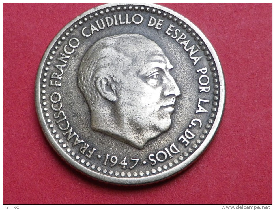 ESPAGNE  1PESETA 1947-52  -          KM -775     ALU-BRONZE  TTB - 1 Peseta