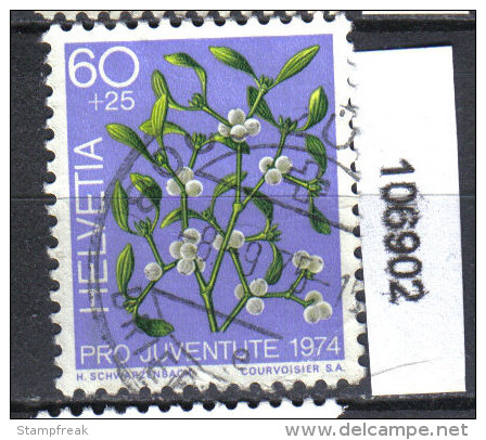 Schweiz, Zst. PJ 251, Mi. 1045 O Mistel - Giftige Planten