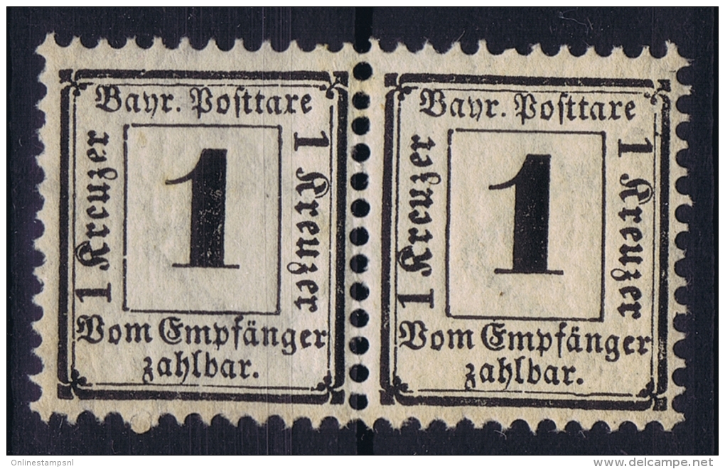 BAYERN:  Mi Taxe Porto Nr 2 Y  MNH/**  Pair - Mint