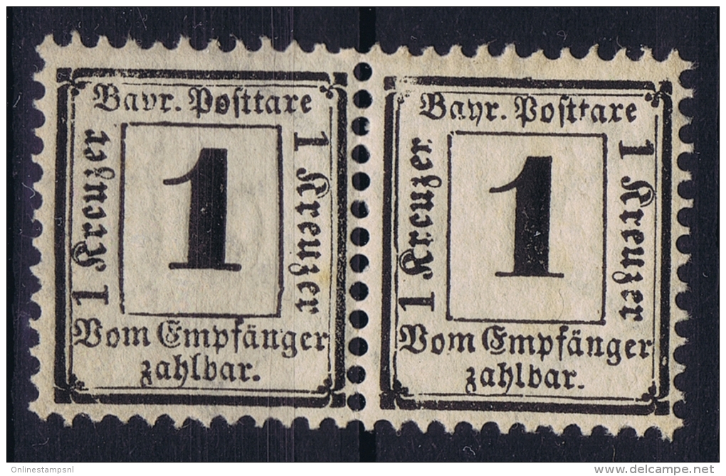 BAYERN:  Mi Taxe Porto Nr 2 Y  MNH/**  Pair - Ungebraucht