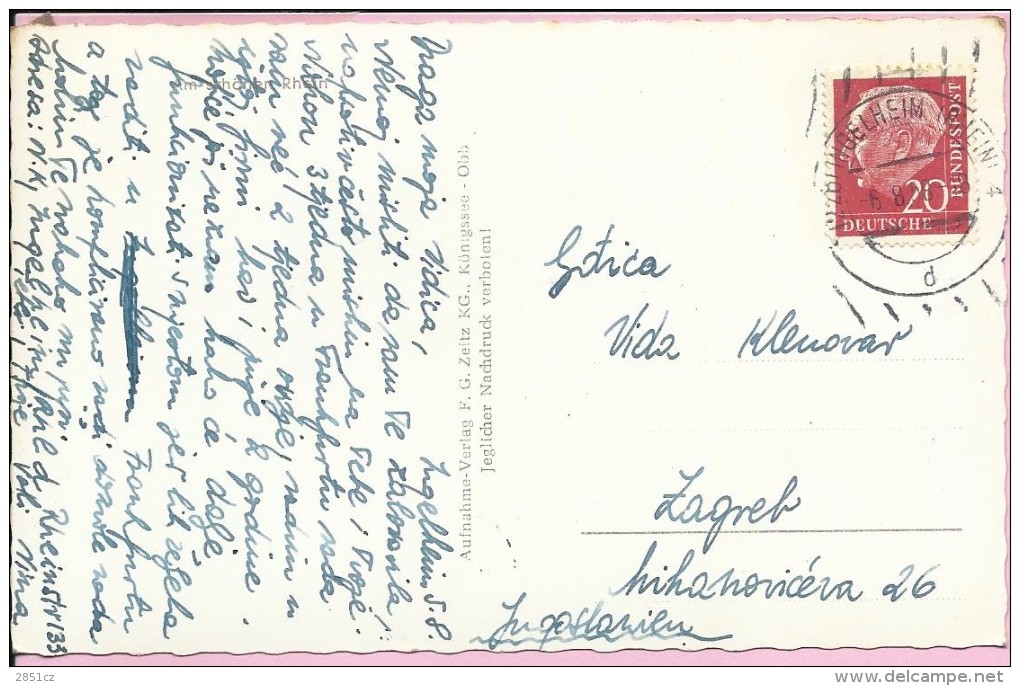 Ingelheim, 1958., Germany, Postcard - Ingelheim