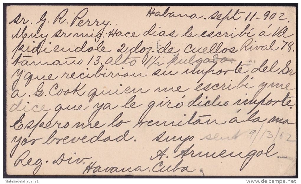 1899-EP-111. CUBA. US OCCUPATION. 1899. Ed.39. ENTERO POSTAL. POSTAL STATIONERY TO NEW YORK. - Briefe U. Dokumente