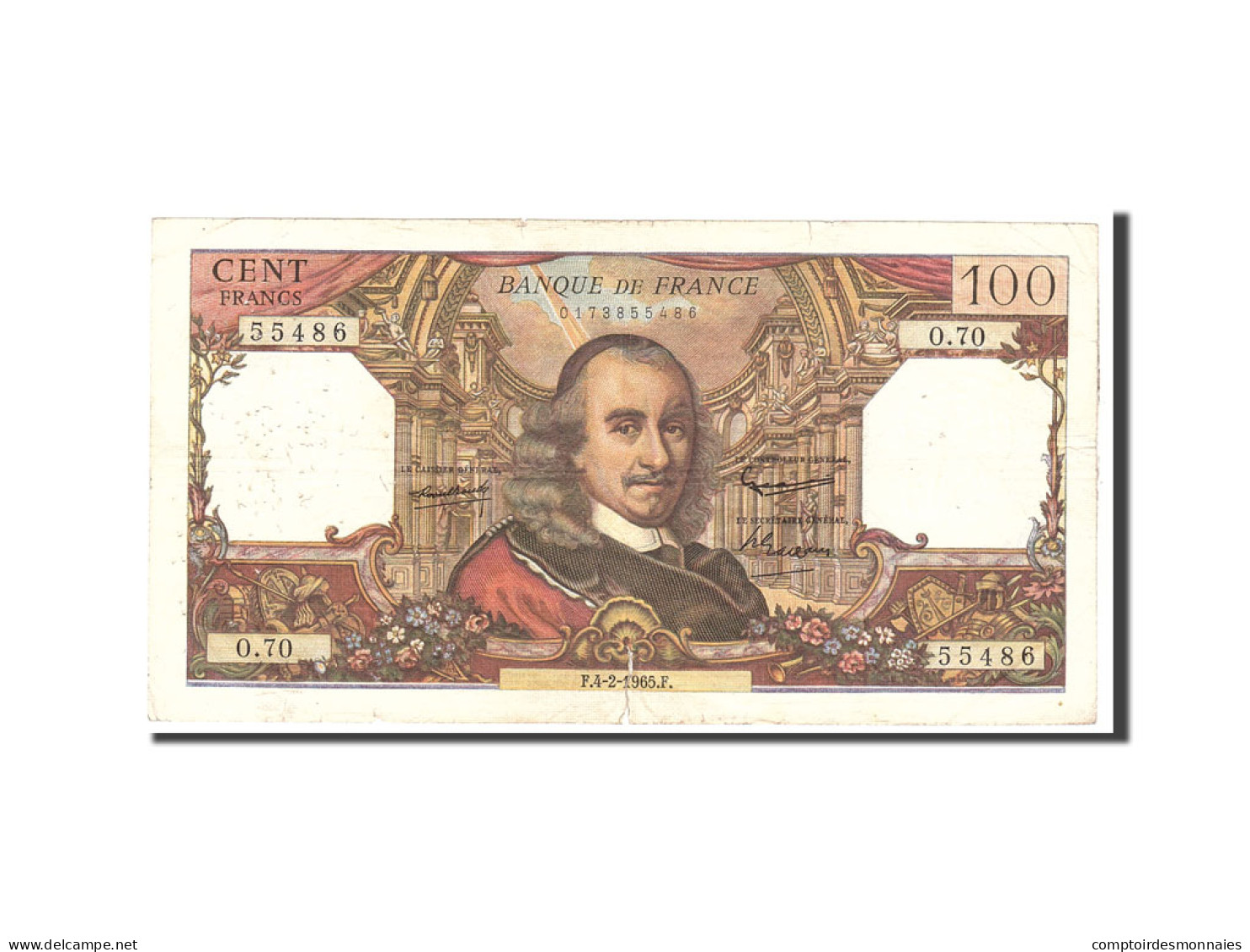 Billet, France, 100 Francs, 1965, 1965-02-04, TB, Fayette:65.6, KM:149a - 100 F 1964-1979 ''Corneille''