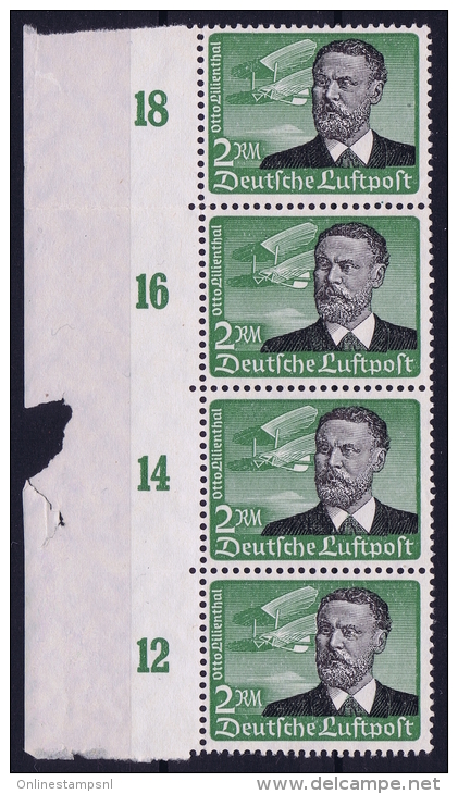 Deutsche Reich Mi Nr 538  Not Used (*) 1934 Luftpost Randstuck  4-Streifen - Posta Aerea & Zeppelin