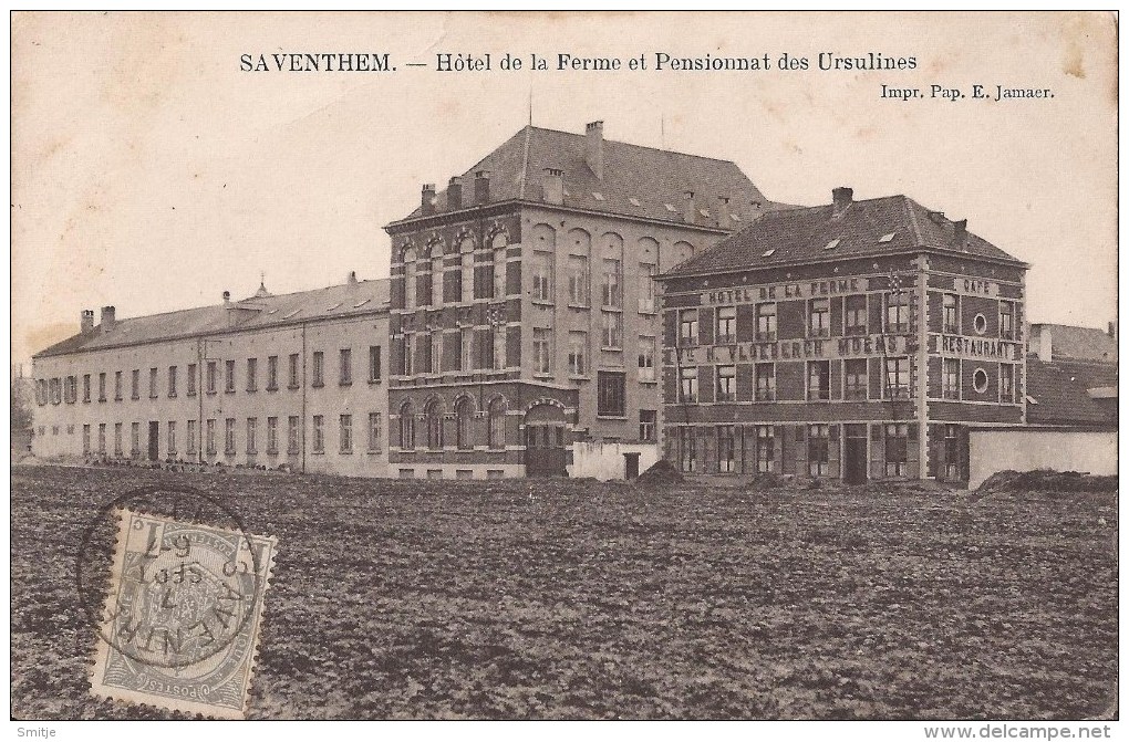 ZAVENTEM SAVENTHEM CA. 1908 HOTEL DE LA FERME VLOEBERGH MOENS PENSIONNAT DES URSULINES - ED. PAP JAMAER - 2 SCANS A VOIR - Zaventem