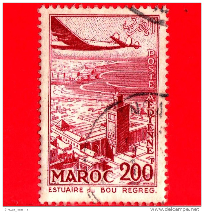 MAROCCO - MAROC - Usato - 1955 - Paesaggi - Estuario Del Bou-Regreg - 200 P. Aerea - Poste Aérienne