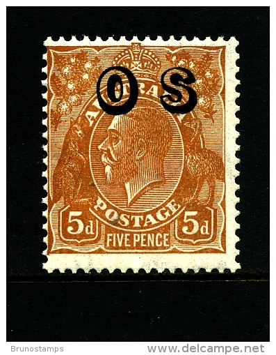 AUSTRALIA - 1932 KGV HEAD 5d BROWN  CofA  WMK  OVERPRINTED OS  MINT NH  SG O132 - Nuevos