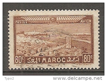 MAROC  -  Yv. PA  N°  35  (o)  80c Brun Jaune Vues  Cote  0,6 Euro  BE - Poste Aérienne