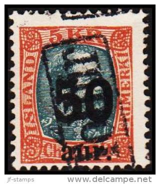 1925. Surcharge. King Christian IX. 50 Aur On 5 Kr. Grey/red-brown TOLLUR. (Michel: 113) - JF191361 - Ungebraucht