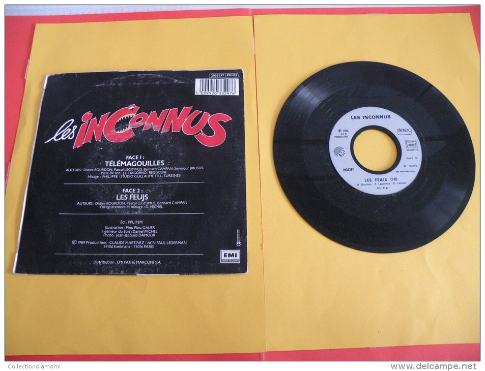 Les Inconnus, Télémagouilles - 1989 - Voir Photos,disque Vinyle - 2 € Le Vinyle 45 T - Humour, Cabaret
