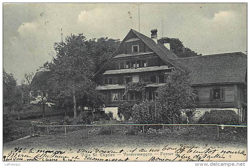 Pays Divers- Suisse - Ref F436- Villa Saint Charles - Vordermeggen -ferme   - Carte Bon Etat  - - Meggen