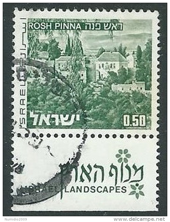 1975-79 ISRAELE USATO VEDUTE 50 A CON APPENDICE - T3 - Used Stamps (with Tabs)