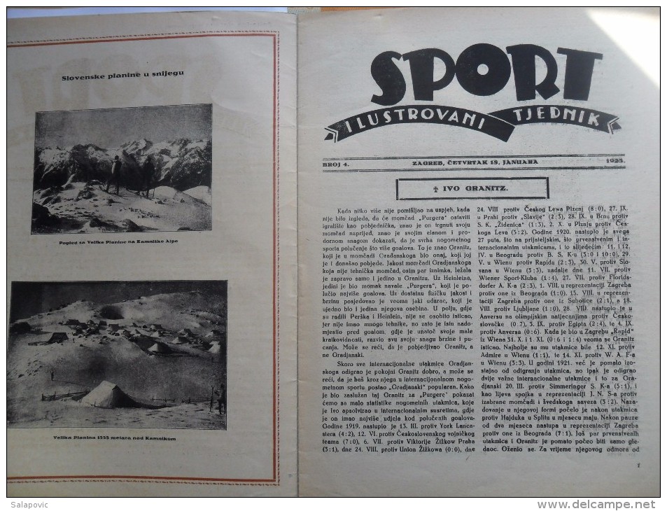 SPORT ILUSTROVANI TJEDNIK 1923 ZAGREB, FOOTBALL, SKI, MOUNTAINEERING ATLETICS,  SPORTS NEWS FROM THE KINGDOM SHS - Bücher