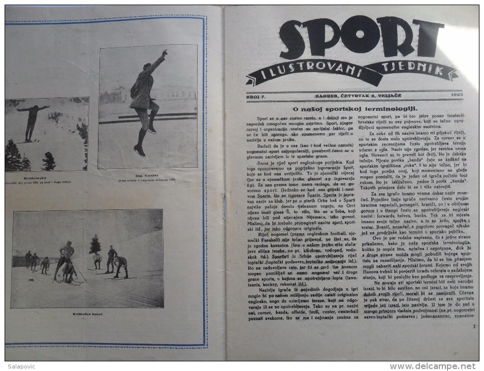 SPORT ILUSTROVANI TJEDNIK 1923 ZAGREB, FOOTBALL, SKI, MOUNTAINEERING ATLETICS,  SPORTS NEWS FROM THE KINGDOM SHS - Livres