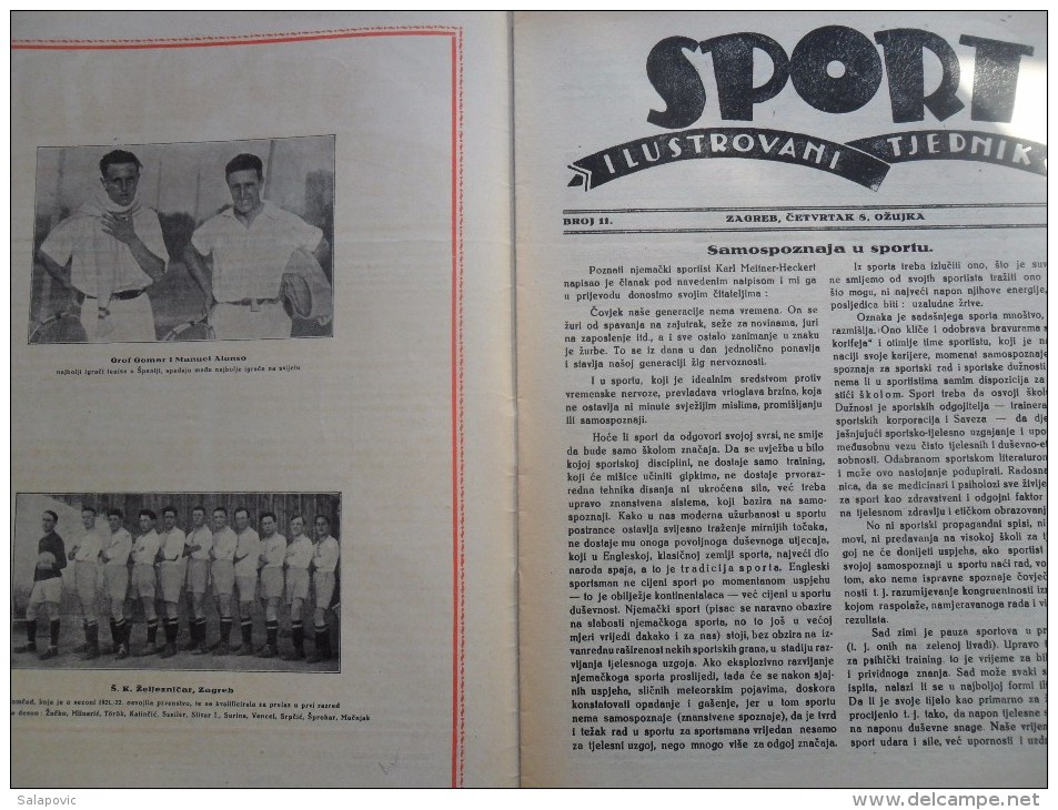 SPORT ILUSTROVANI TJEDNIK 1923 ZAGREB, FOOTBALL, SKI, MOUNTAINEERING,  SPORTS NEWS FROM THE KINGDOM SHS - Bücher