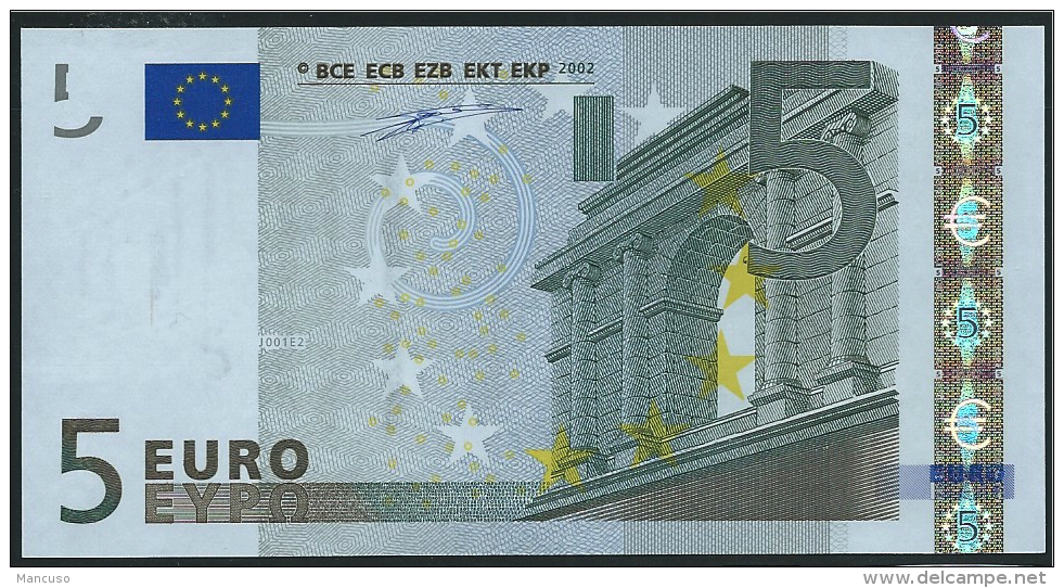 S ITALIA  5 EURO J001 E2  DUISENBERG   UNC - 5 Euro