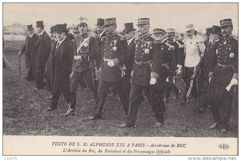 Evènements - Visite Officielle Alphonse XIII à Paris - Aérodrome De Buc - Espagne - Militaria Officiers Président - Empfänge