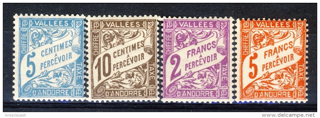 Andorra Timbre Taxe 1961 Serie N. 17-20  **MNH Catalogo € 97 - Ungebraucht