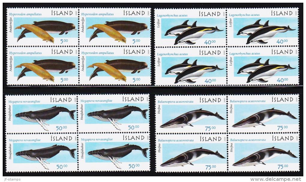 2000. Whalea And Dolphins  5 + 40 + 5+ 75 Kr. 4-Block. (Michel: 954-957) - JF191862 - Gebraucht