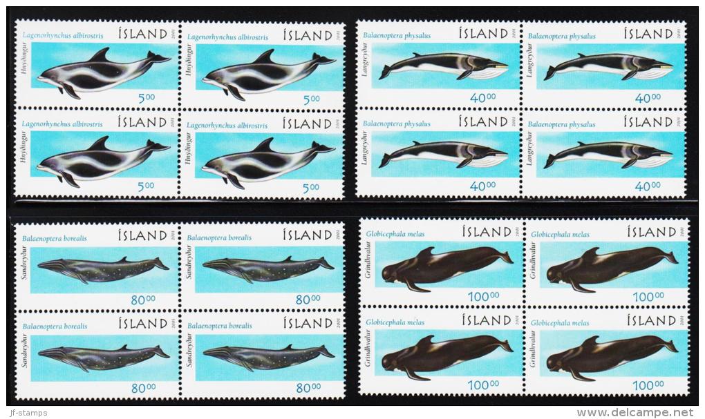 2001. Whalea Und Dolphins 5 + 40 + 80 + 100 Kr. 4-Block.  (Michel: 989-992) - JF191847 - Gebraucht