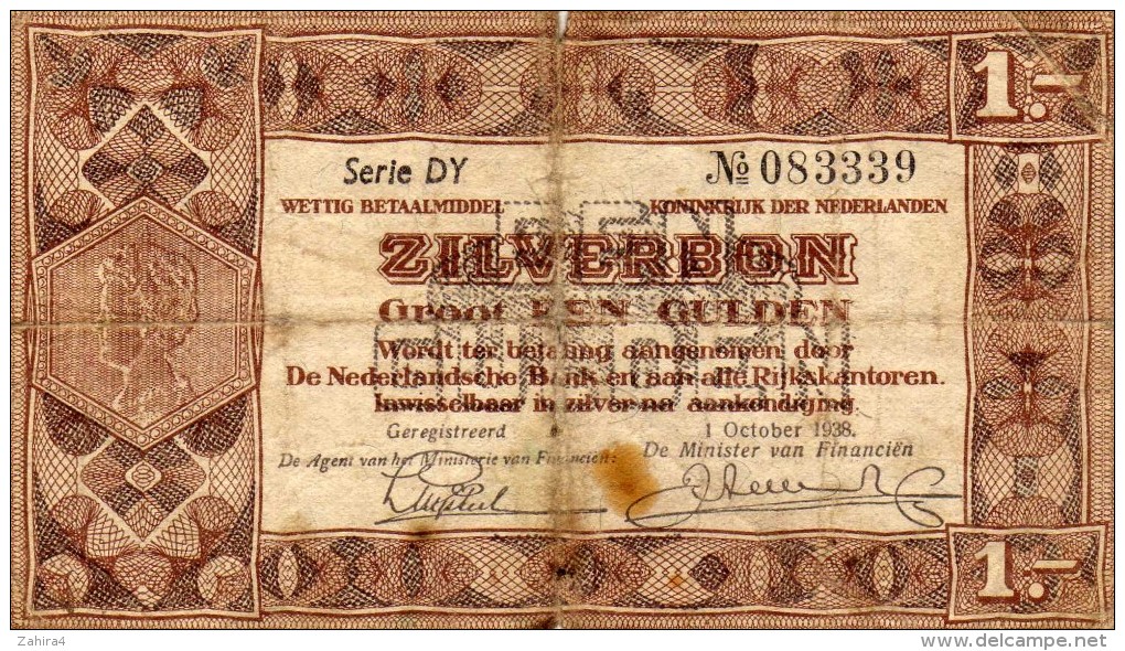 Serie DY  N° 083339  -  Zilverbon  - Groot EEN Gulden  - 1- - 1 Gulde