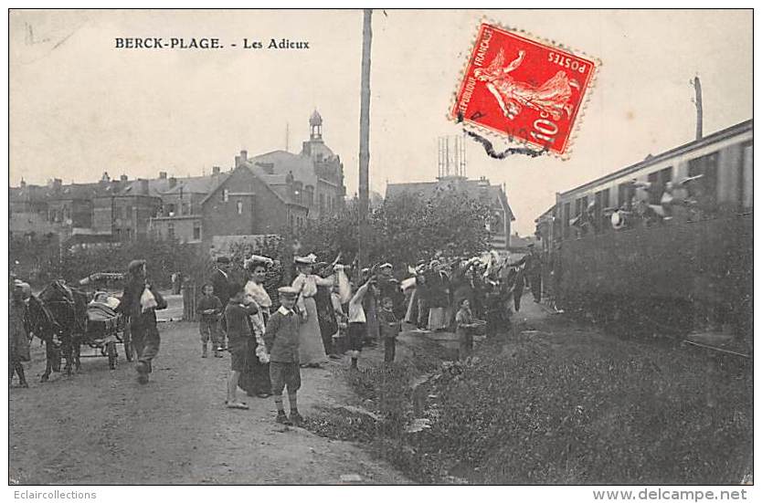 Berck     62      Le Tortillard.  Train.  Les Adieux - Berck