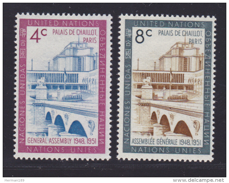 NATIONS UNIES NEW-YORK N°   74 &amp; 75 * MLH Neufs Avec Charnière, TB  (D1325) - Ungebraucht