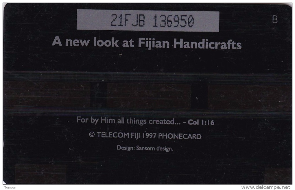 Fiji, FIJ-103, 1997 New Fijian Artifacts, Cooking Pot, 21FJC, Zeroes Not Slashed, 2 Scans. - Fiji