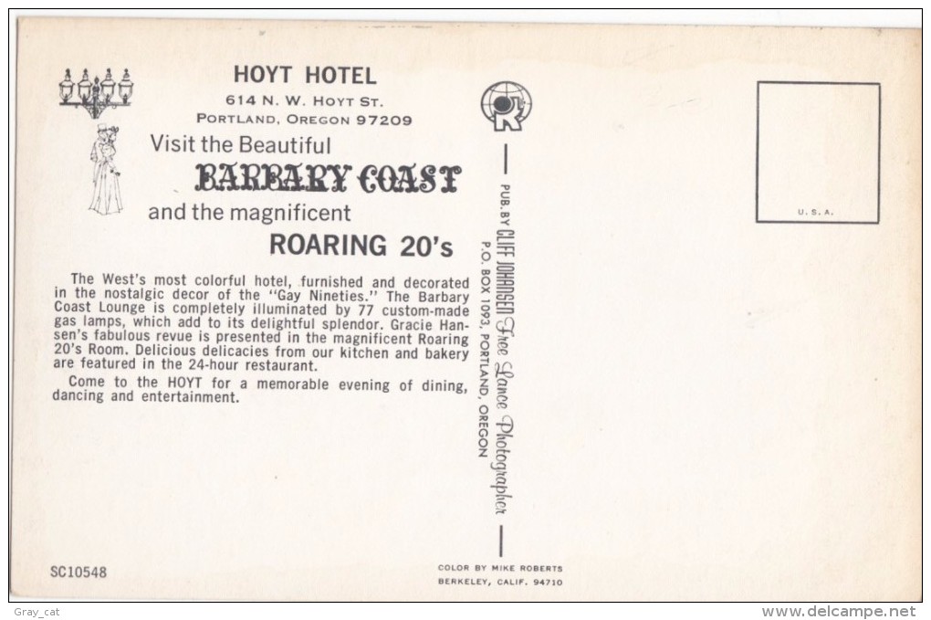 USA, HOYT HOTEL, Portland, Oregon, Unused Postcard [16441] - Portland