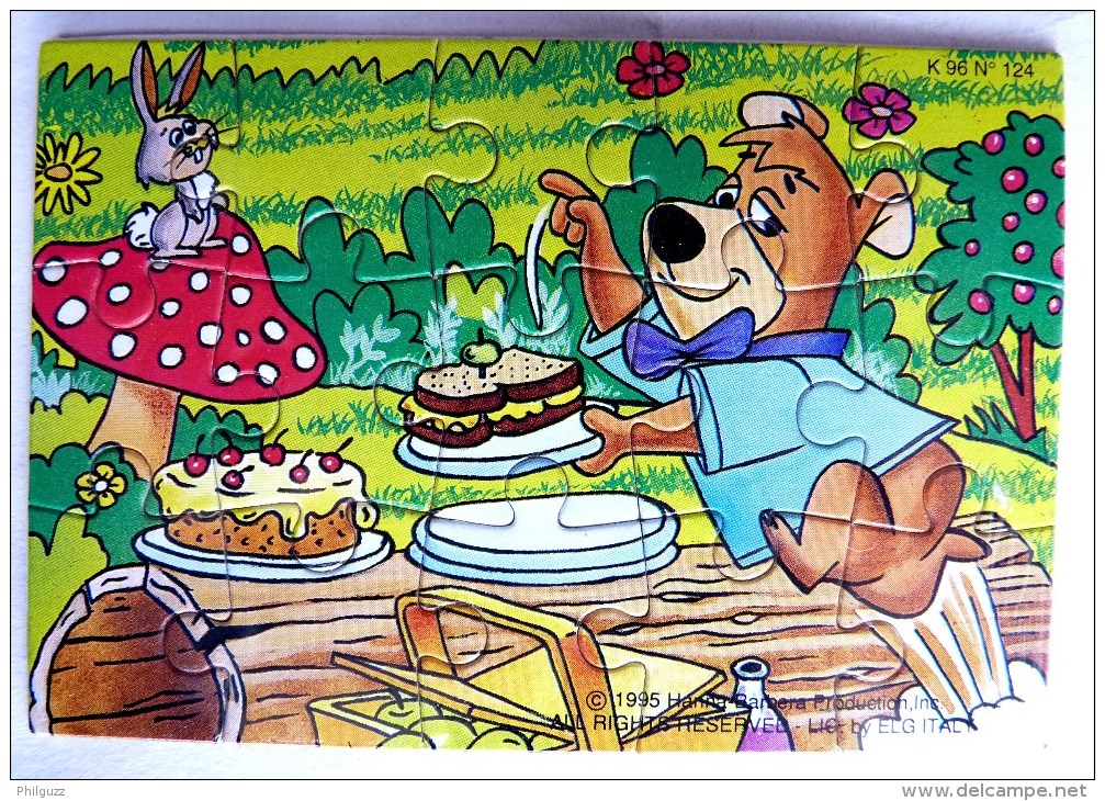 KINDER PUZZLE YOGI BEAR 1995 COMPLET Sans BPZ K96n124 - Puzzles