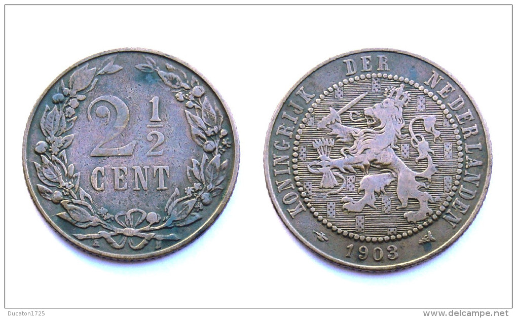 2,5 Cents 1903 Nederlanden / Pays-Bas. Bronze - 2.5 Cent