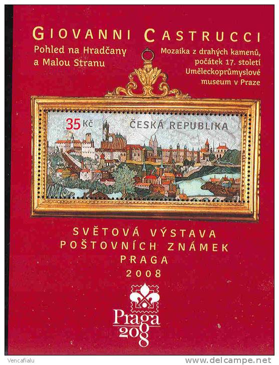 Czech Republic 2008 -Giovanni Castrucci, Mosaik From Precious Stone, Prague, S/S, MNH - Blocks & Sheetlets